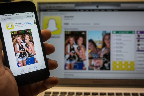 Symbolbild Snapchat Instant Messaging Anwendung für Smartphones und Tablets Sie ermöglicht es
