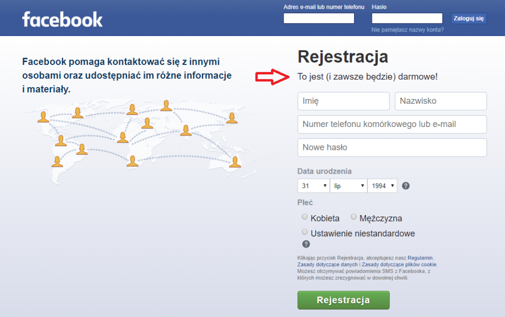 nowy interfejs logowania facebooka